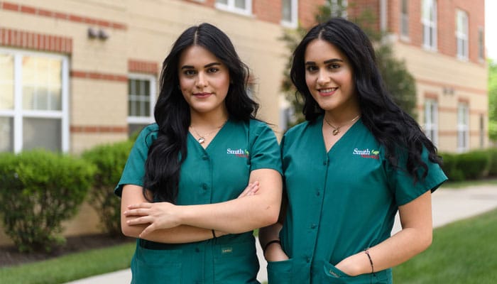Jocelyne and Jacquelene Garcia are the first to qualify for tuition reimbursement due to a partnership between Moraine Valley and Smith Senior Living.
