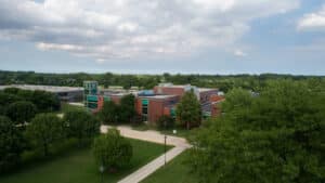Aerial view of Building S