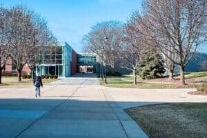 Campus outside in the winter