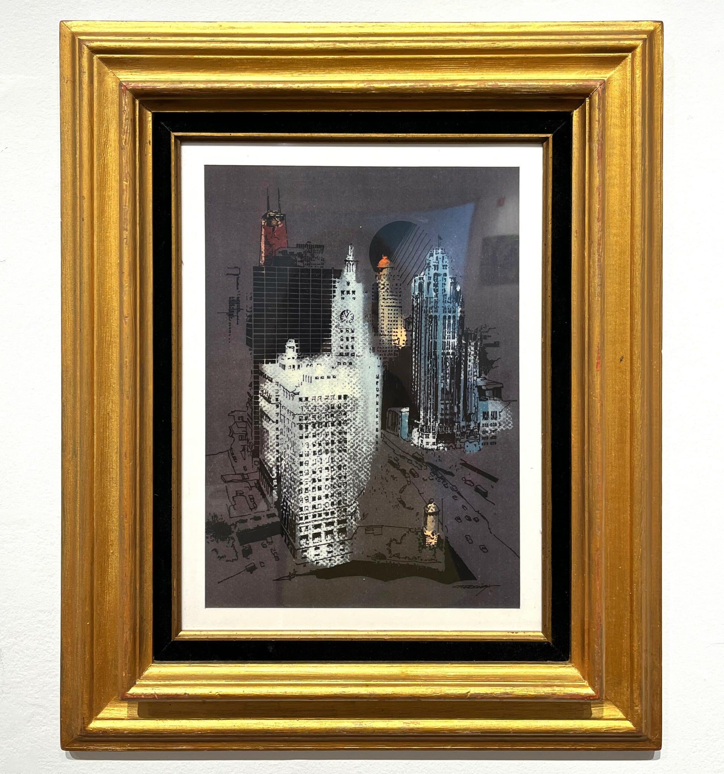 Opens image - Third place  “Downtown Chicago” by Carl Tocwish.